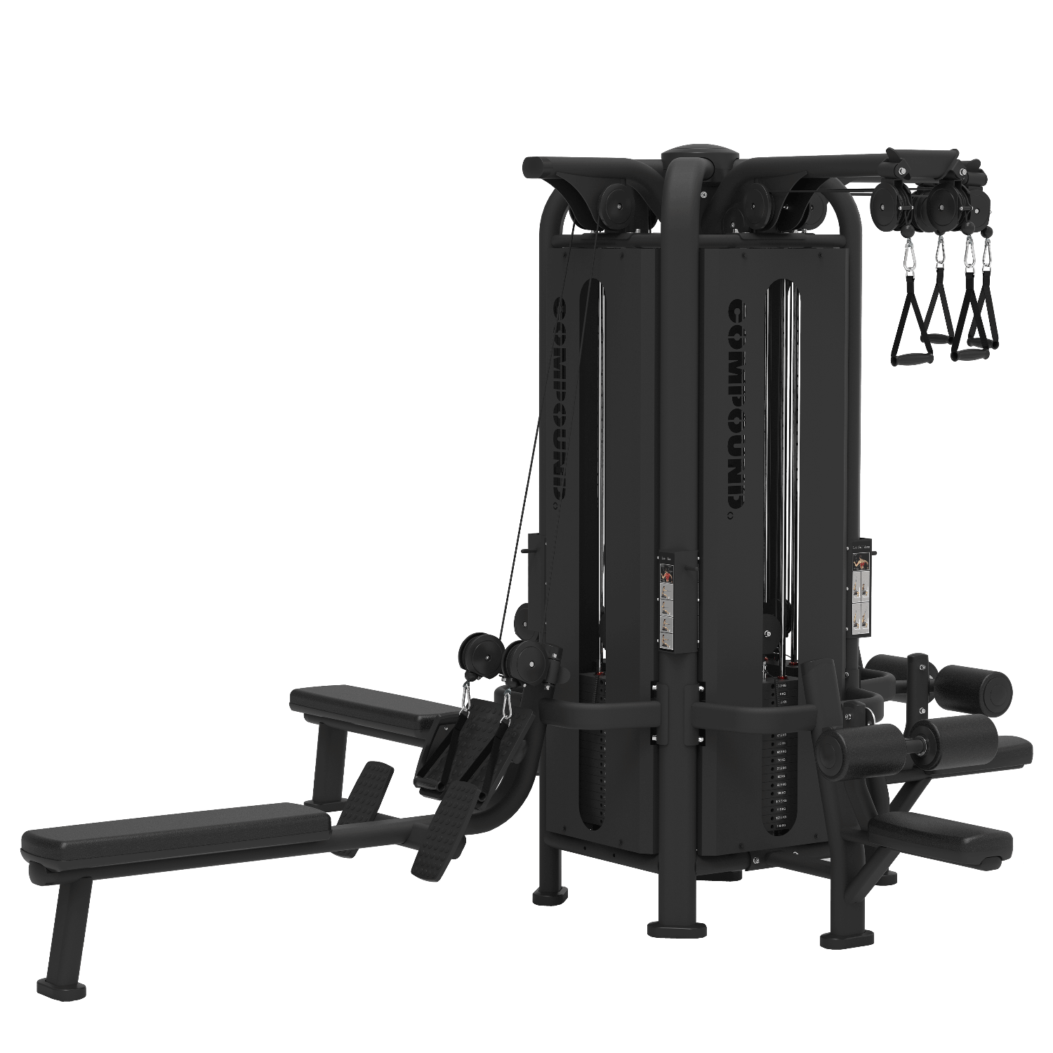 Complex Workout Machine 4 Station Machine with 2 Pulldown & 2 Row | Compound Fitness – Compound ...
