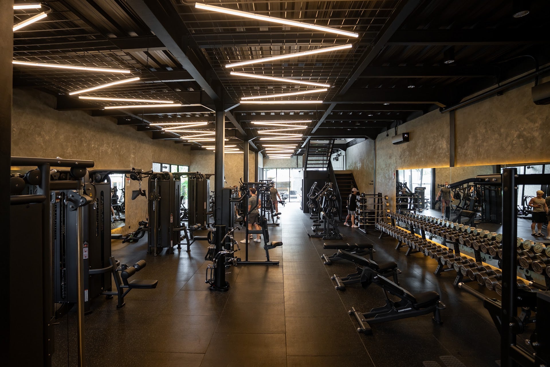 24/7 gym fitout by Compound Fitness, fully installed commercial gym floor, Australia-wide
